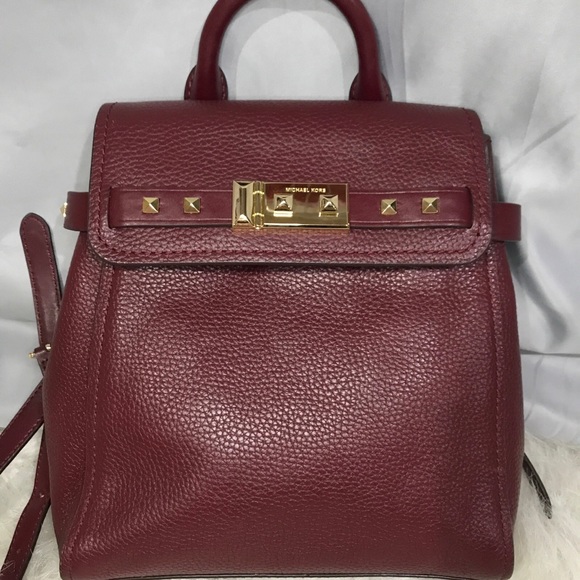 Michael Kors Oxblood Addison Leather Backpack - Picture 13 of 13